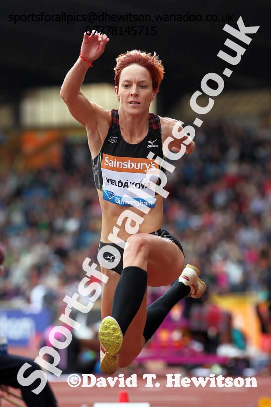 Dana Veldakove in the womens triple jump at the Sainsbury's Birmingham Grand Prix. Photos: David T. Hewitson/Sports for All Pics